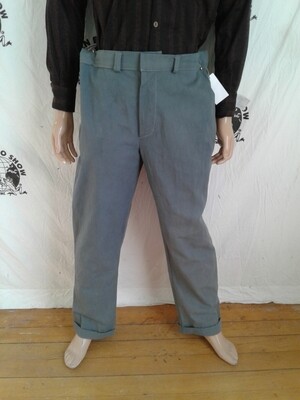Mens organic cotton gray pants 38 grown in Usa