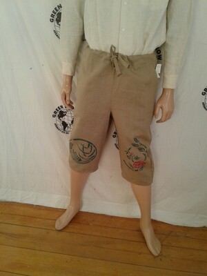 Hermans Hemp drawstring airbrushed Shorts made in USA