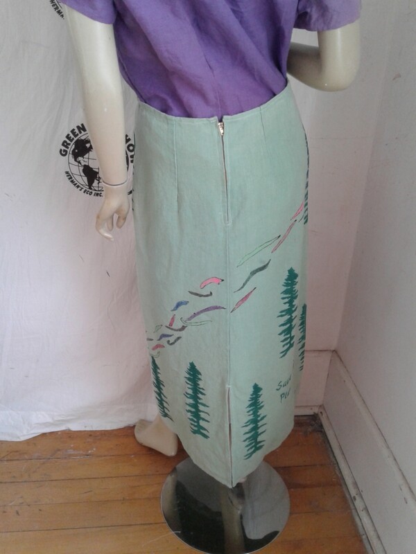 Hermans Hemp Grafitti skirt made in USA Airbrushed
