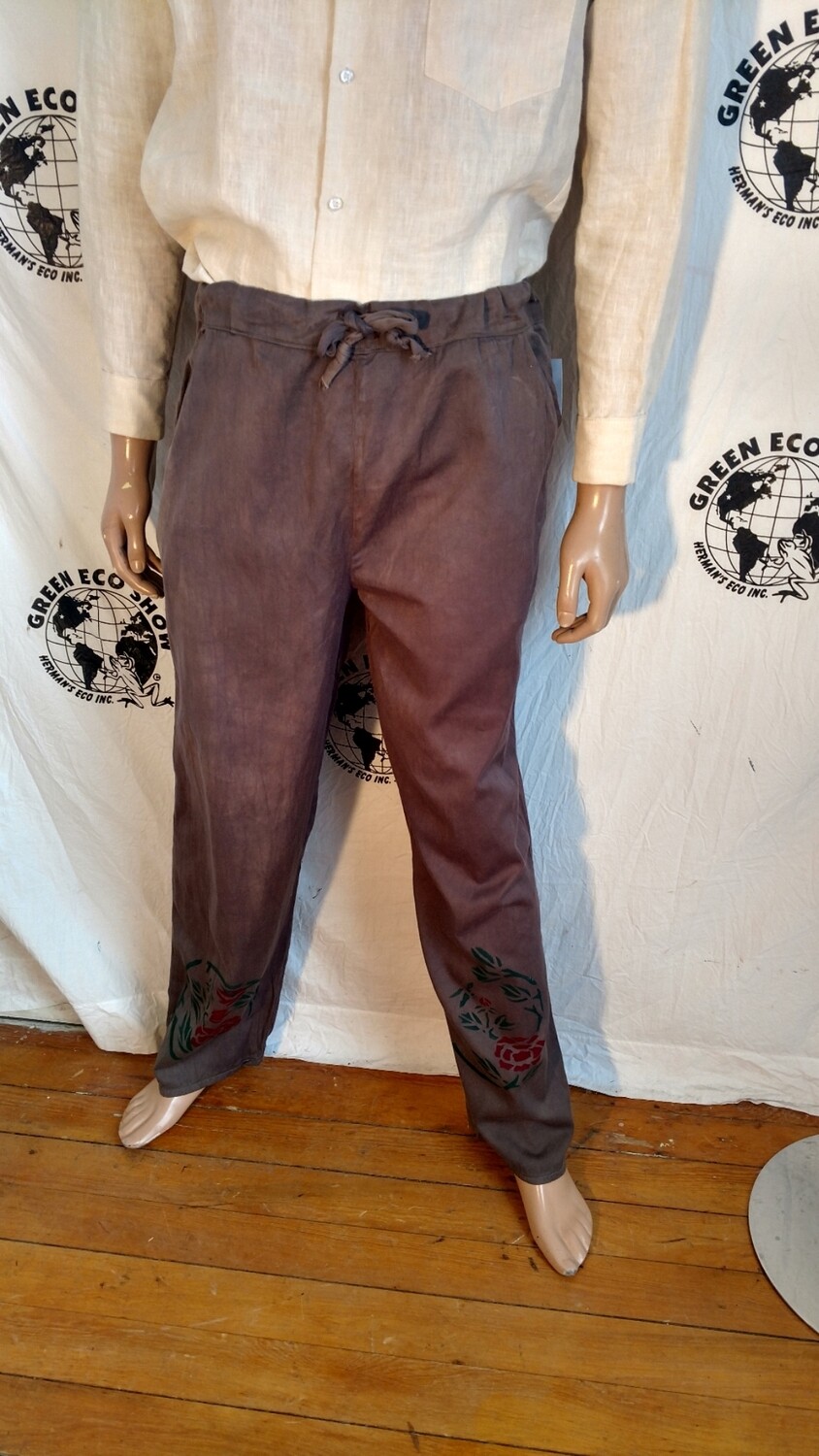 Hermans Organic Cotton drawstring pants  M brown
