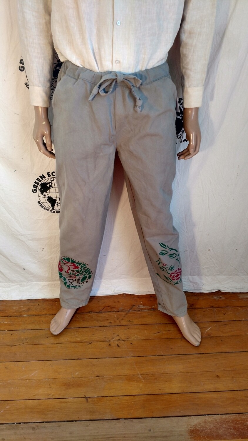 Hermans Eco  organic Cotton srawstring pants gray airbrushed L