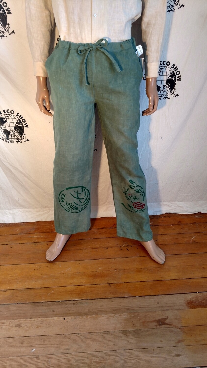 green drawstring pants