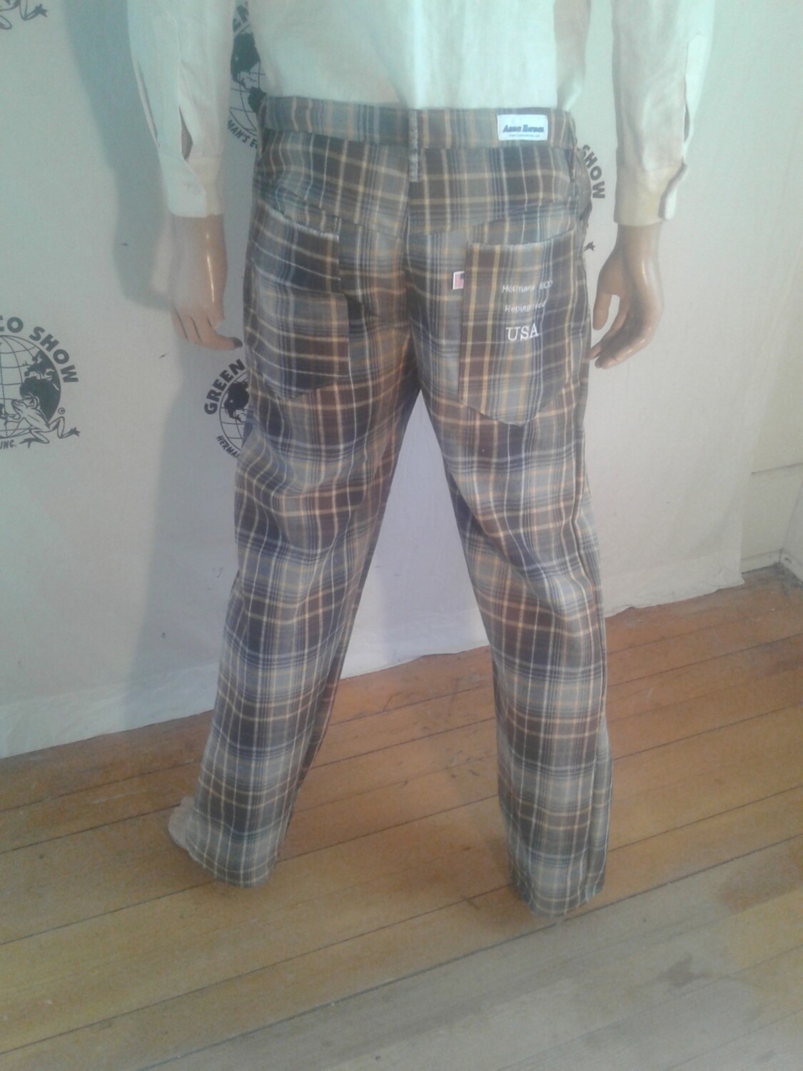 Plaid jeans 36 X 32 Hermans made in uUSA