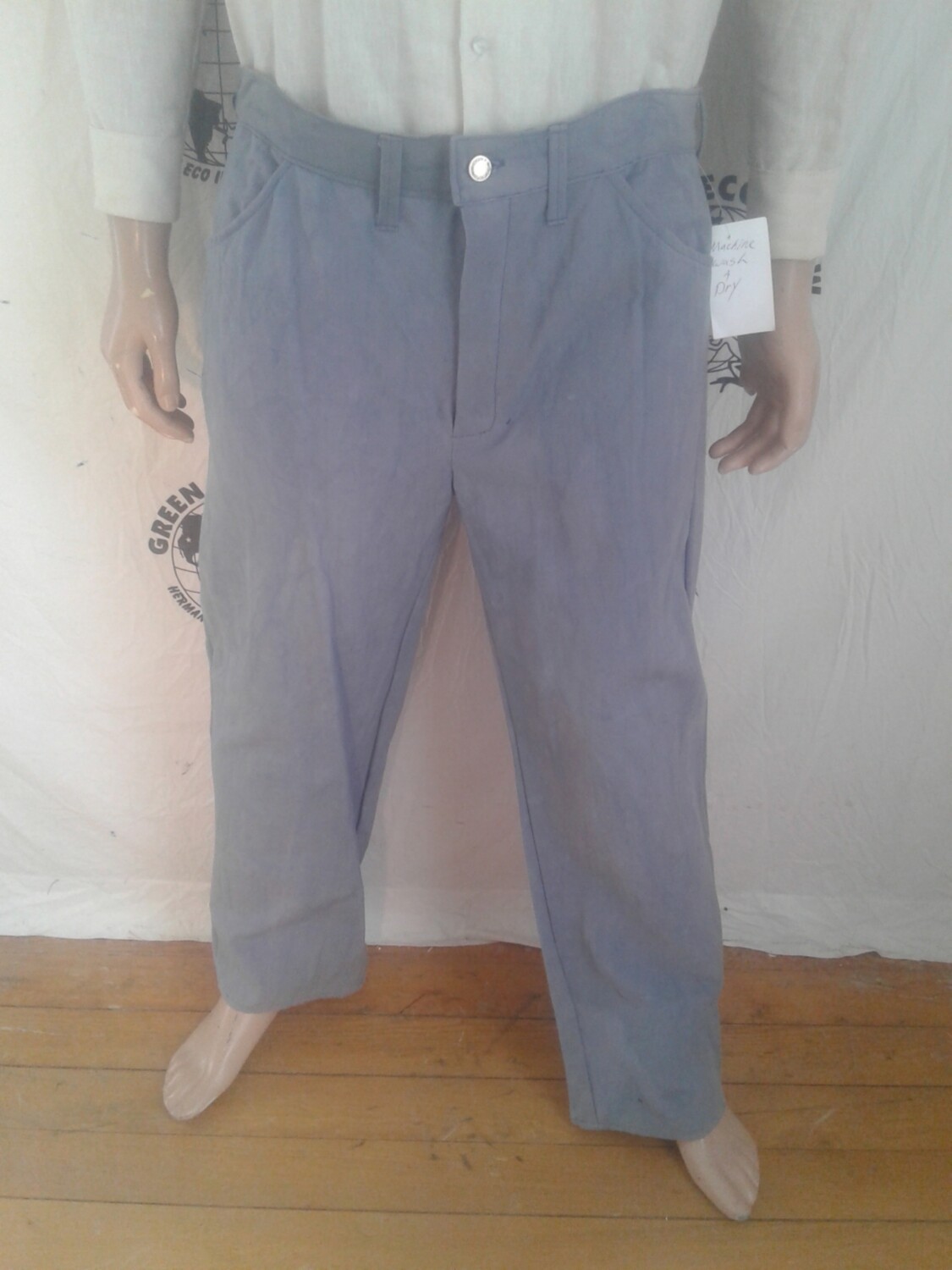 Hermans Eco organic cotton jeans 36x32 grown in USA