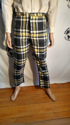 Plaid suit  style pants steampunk wool 30