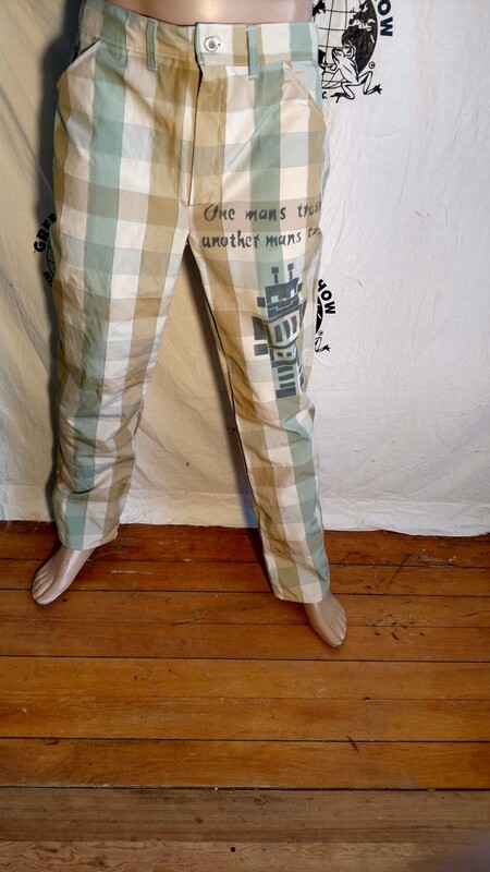 Plaid airbrushed robot Jeans 36 Hermans