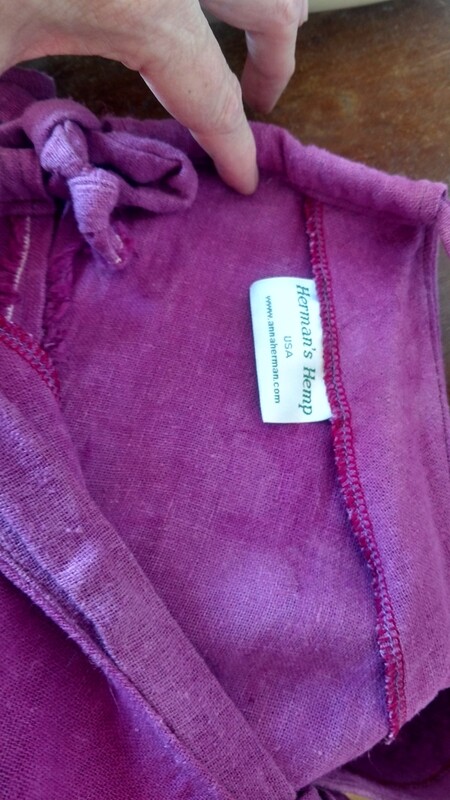Hermans Hemp tie back dress M Endangered Species Purple