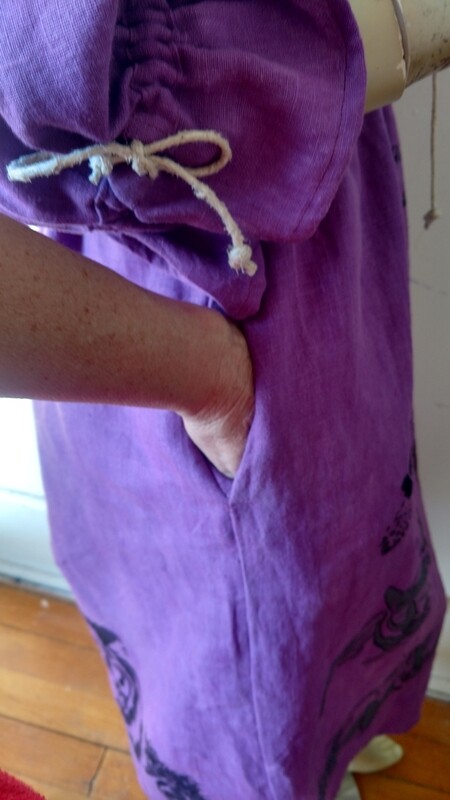 Hermans Hemp Airbrushed Ren Dress M purple