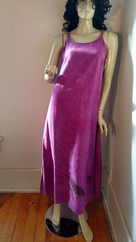 Hermans Hemp tie back dress M Endangered Species Purple