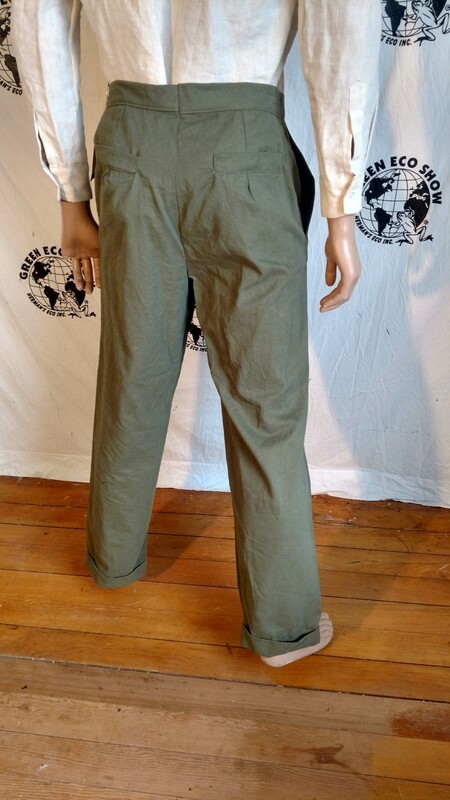 Olive Old World  flap pants Steampunk 34"