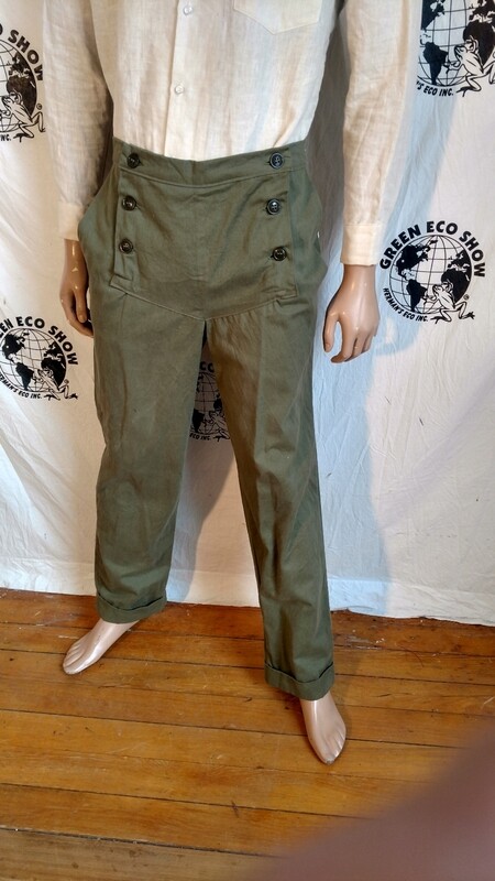 Olive Old World  flap pants Steampunk 34&quot;