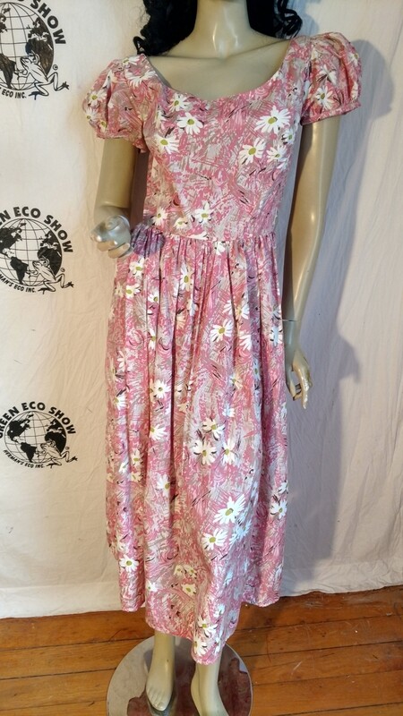 Pink flowered S dress Hermans USA