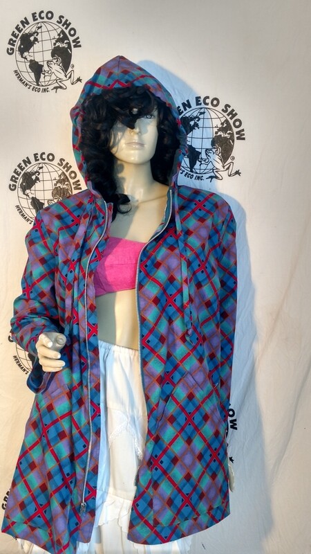 Womens plaid hoodie med Hermans USA