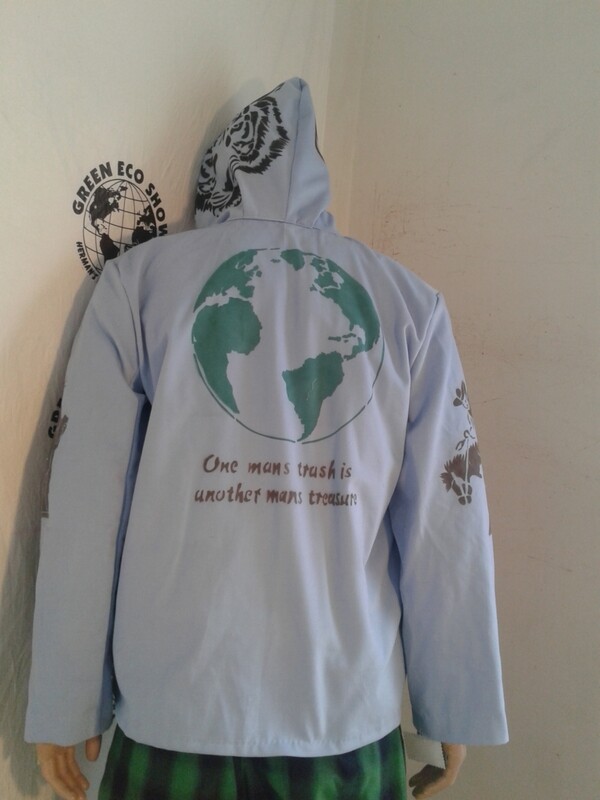 Hip hop grafitti jacket xl airbrush Blue Hermans Eco USA