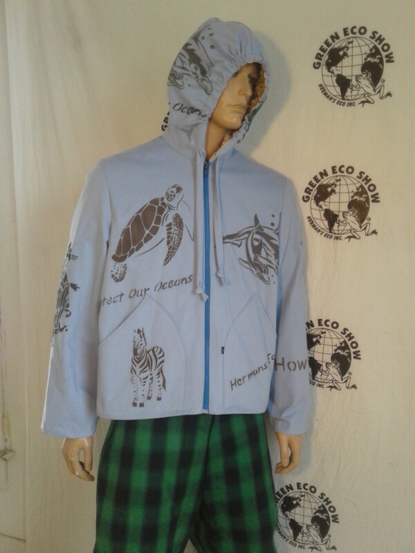Hip hop grafitti jacket xl airbrush Blue Hermans Eco USA