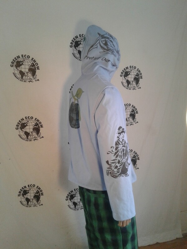 Hip hop grafitti jacket xl airbrush Blue Hermans Eco USA