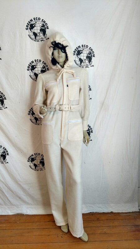 White wool womens jumpsuit skiing M Hermans 