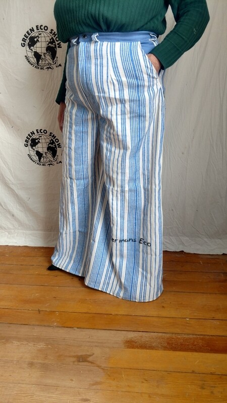 Womens Striped bell bottoms jeans Large