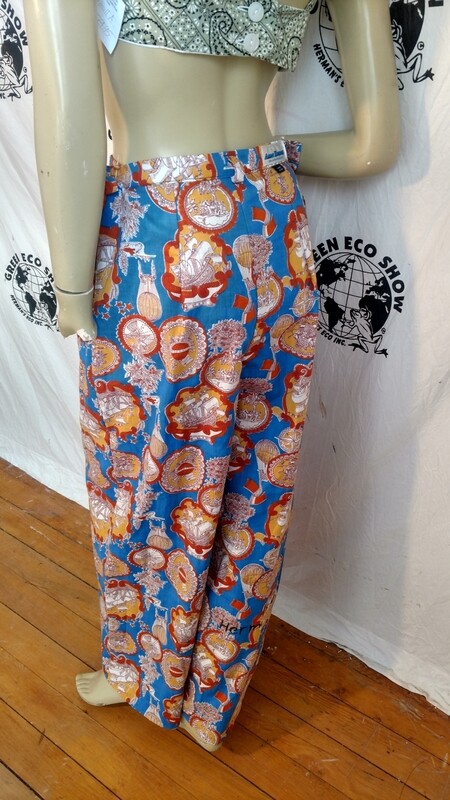 Womens bell bottoms pants Nautical ships L