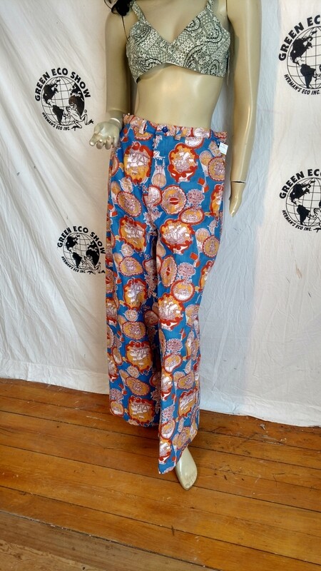 Womens bell bottoms pants Nautical ships L