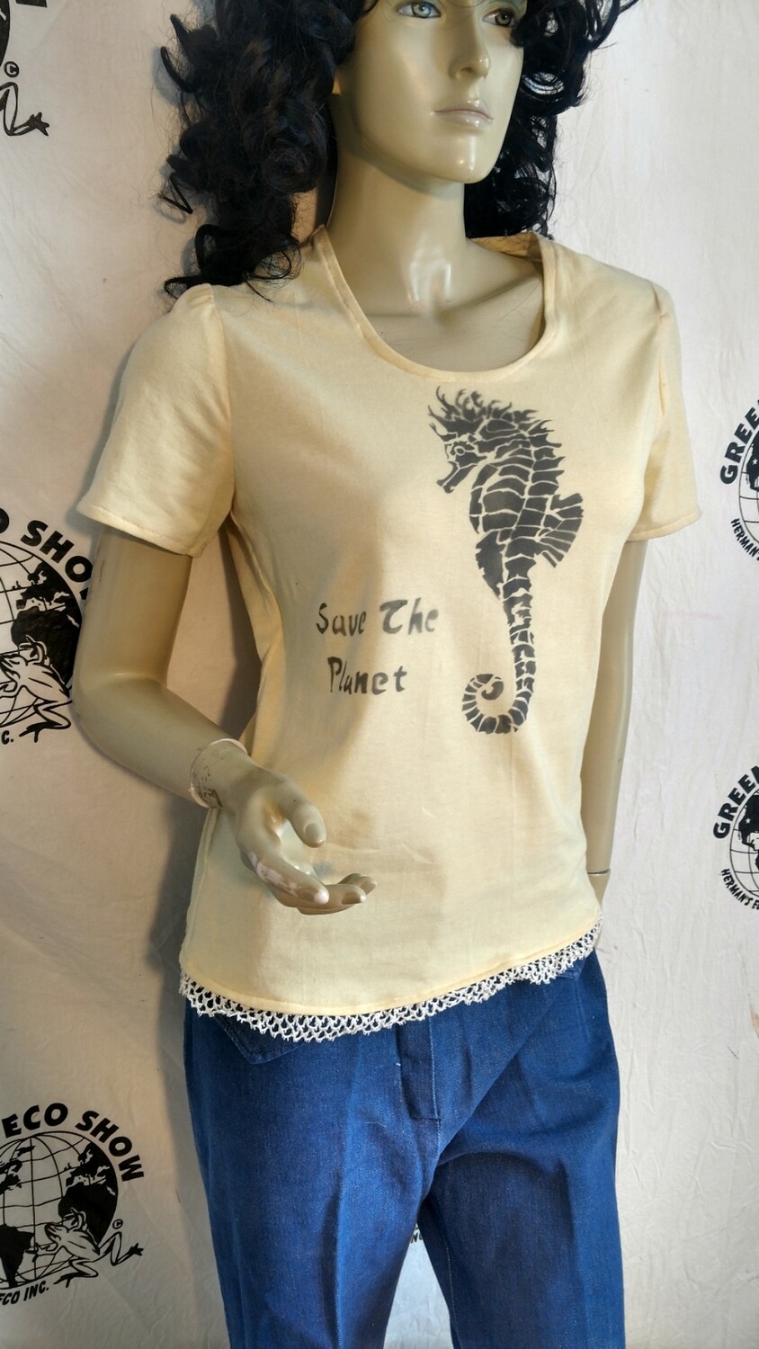 Seahorse save the planet and shirt med USA Hermans