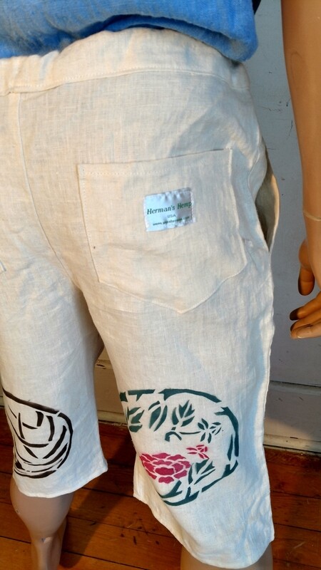Hermans Hemp M yoga shorts airbrushed