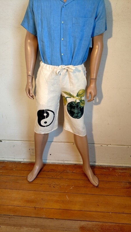 Hermans Hemp M yoga shorts airbrushed