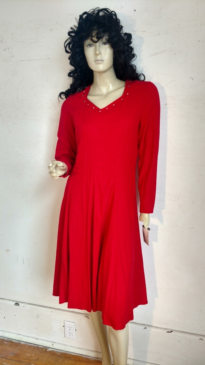 Red silk dress Hermans med USA