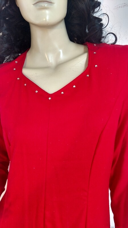 Red silk dress Hermans med USA