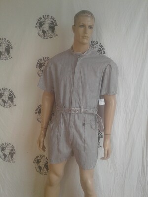 Mens Rompers jumpsuit shorts striped large Hermans Eco