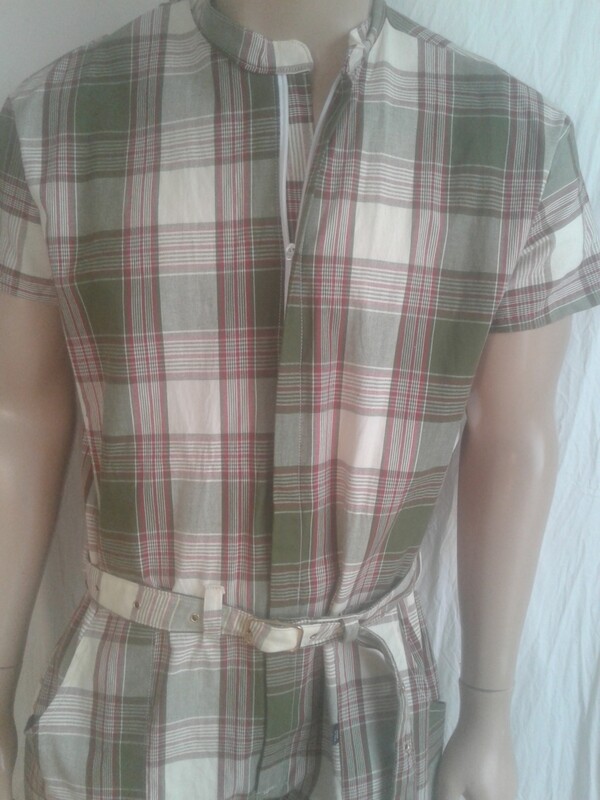Plaid mens large romper jumpsuit