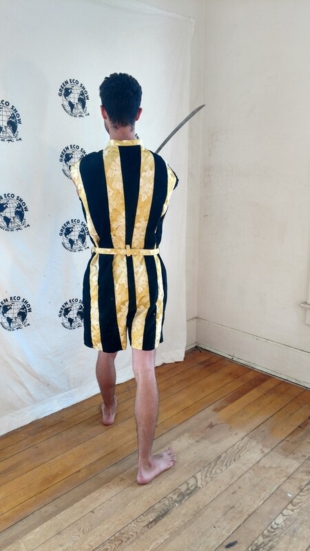 Gold mens Romper striped L USA