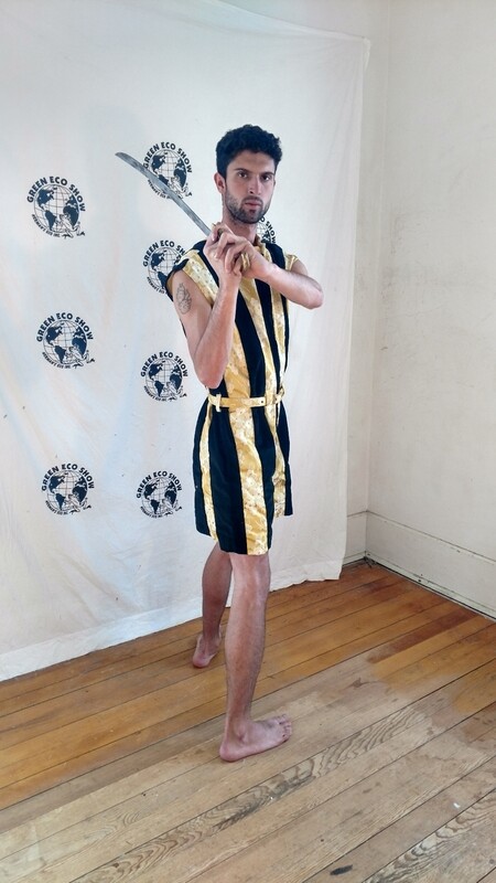 Gold mens Romper striped L USA