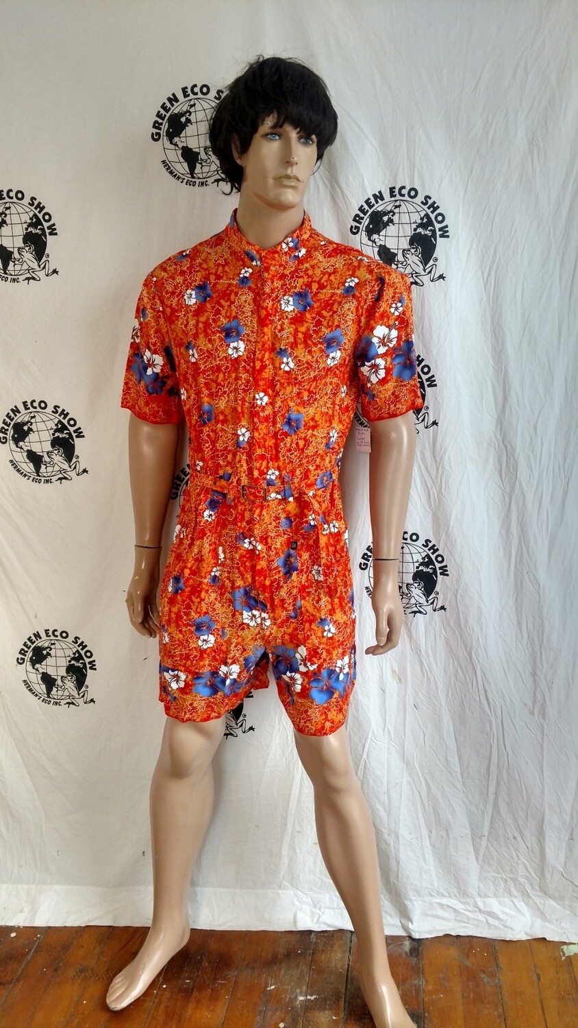 Mens romper L rayon hibicus Herman Eco USA