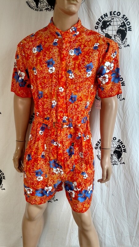 Mens romper L rayon hibicus Herman Eco USA