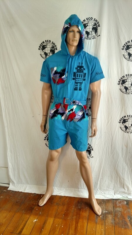 Mens Romper Robot M - L Hoodie graphic Hermans Eco USA