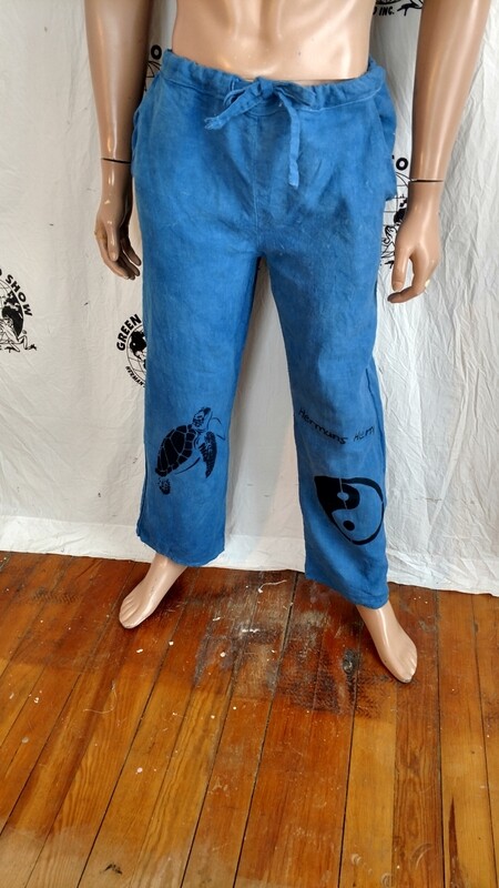 Hermans Hemp pants mens M graphics  dolphin