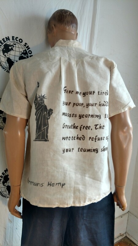 Hermans Hemp L mens Shirt Statute of Liberty Farmers Union Potatoes