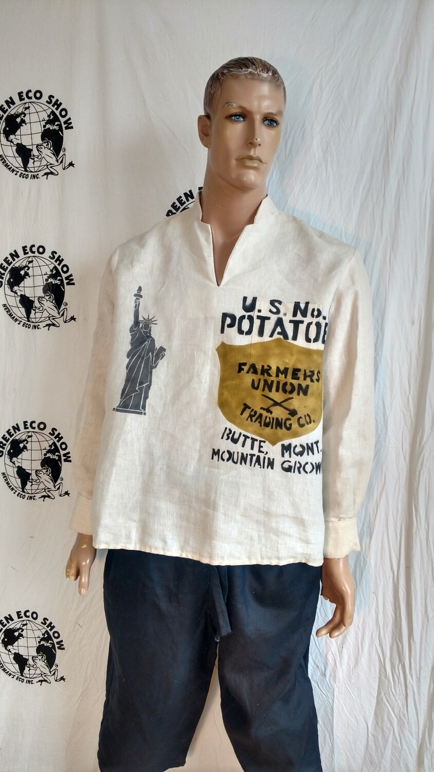 Hermans Hemp mens Shirt L Statute of Liberty Potatoes Union