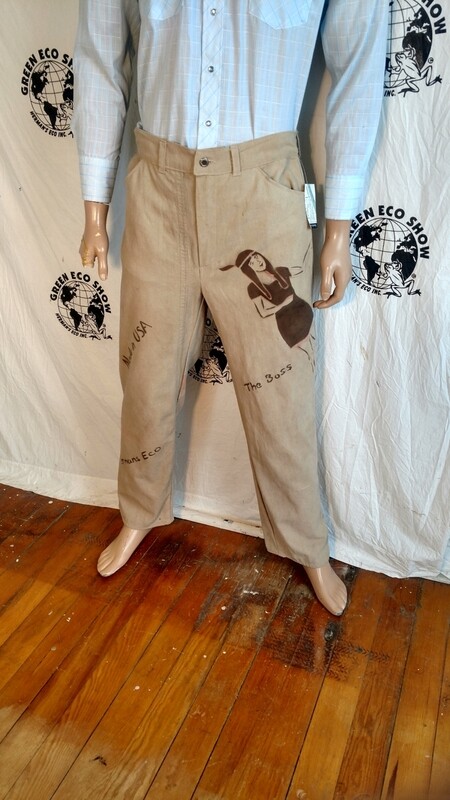 Indian Maiden jeans 35 X 31&quot; USA airbrushed Hermans Eco