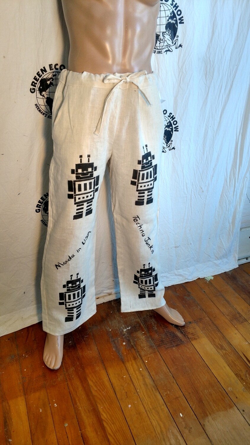 Hermans Hemp Robot pants Drawstring L USA