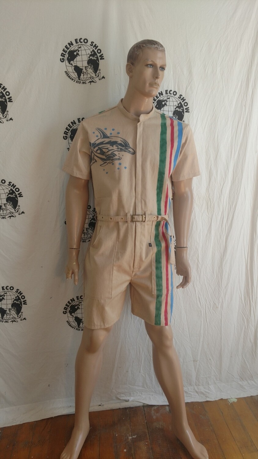 Mens Romper Jumpsuit L nat color organic cotton