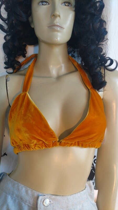 Velvet bra Top S 32A tie up bikini top