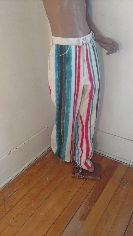 Striped Jeans Hermans 30 x 30 airbrushed bell bottoms