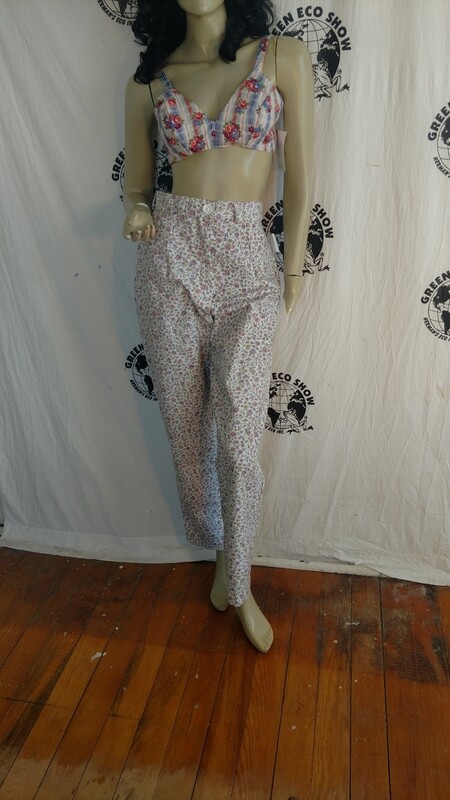 Womens high waisted pants w 27 flowers