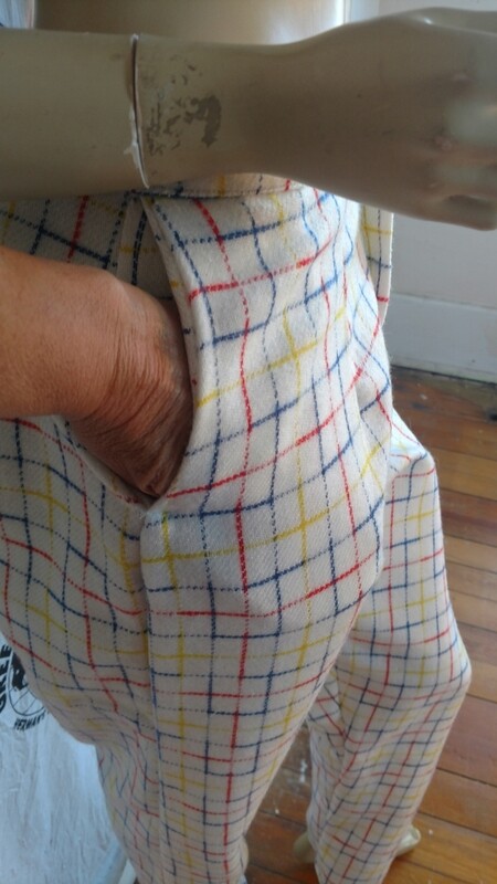 Womens wool plaid pants Med Hermans Eco M