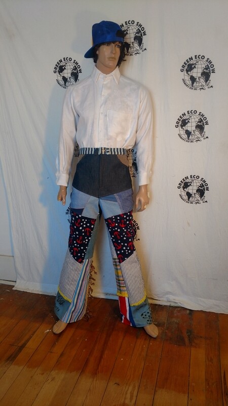 Mens patchwork jeans 33X 33 Hermans Eco USA