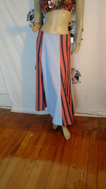 Denim patchwork skirt w 30 med Hermans USA
