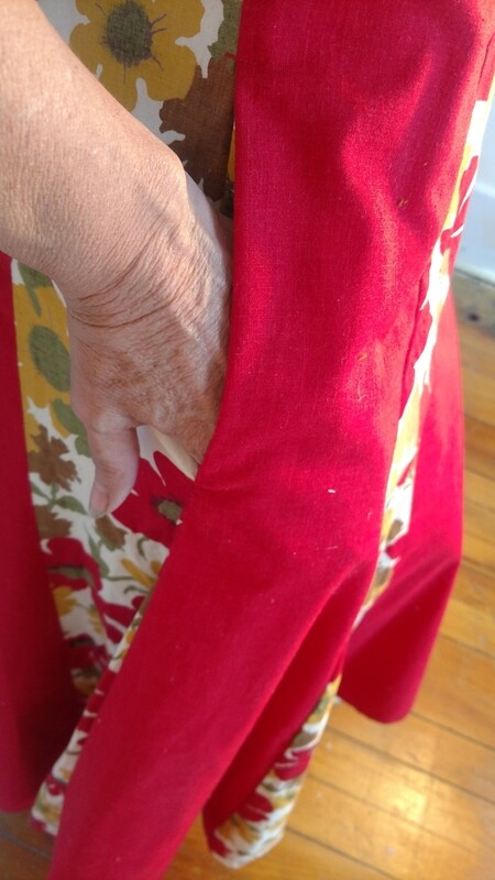 Red long Patchwork festival Skirt Hermans USA M