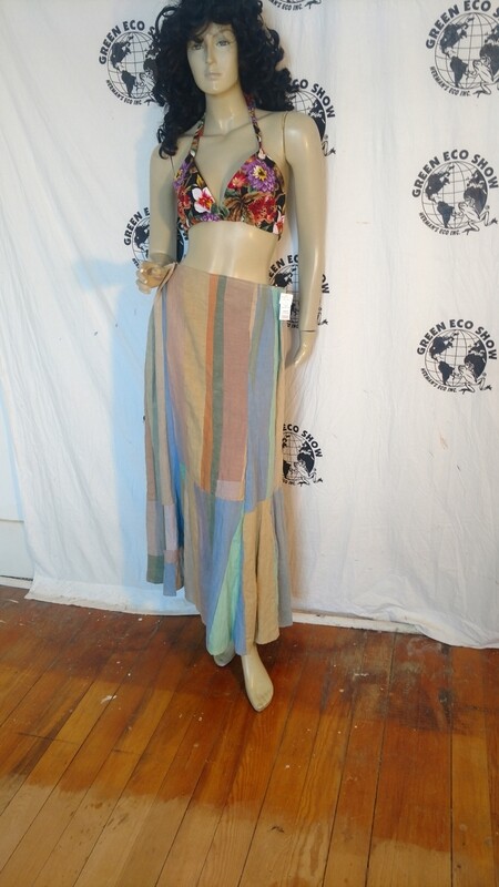 Patchwork skirt Hermans Hemp L 34 USA